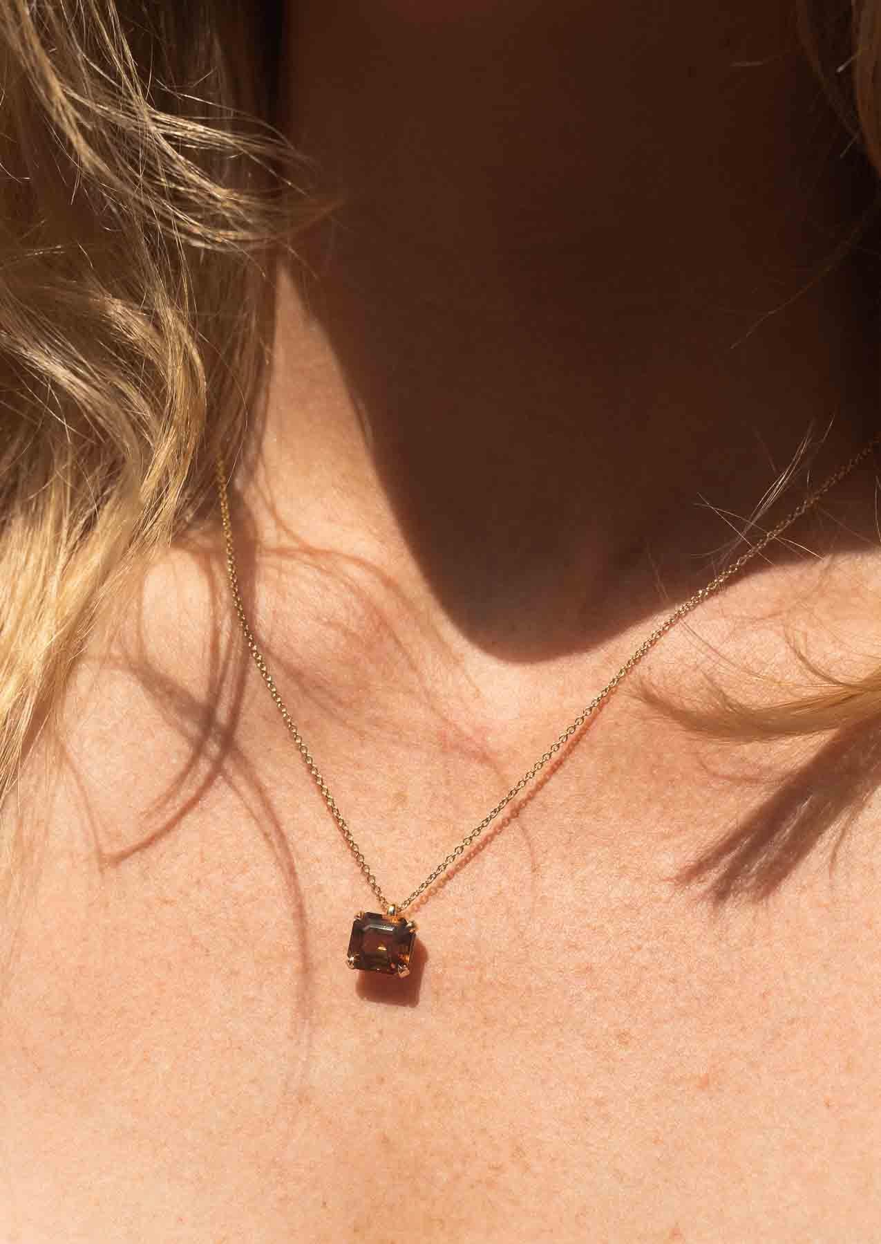 The Margot Necklace with 3.71ct Orange Tourmaline - Molten Store