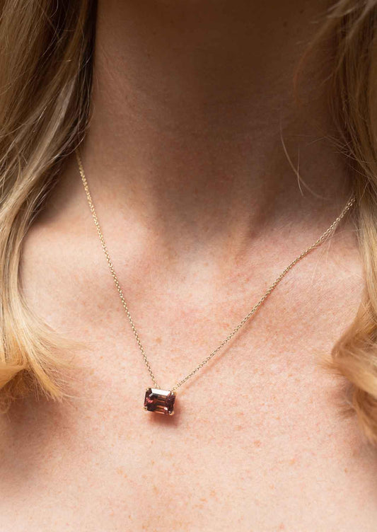 The Margot Necklace with 4.61ct Orange Tourmaline - Molten Store