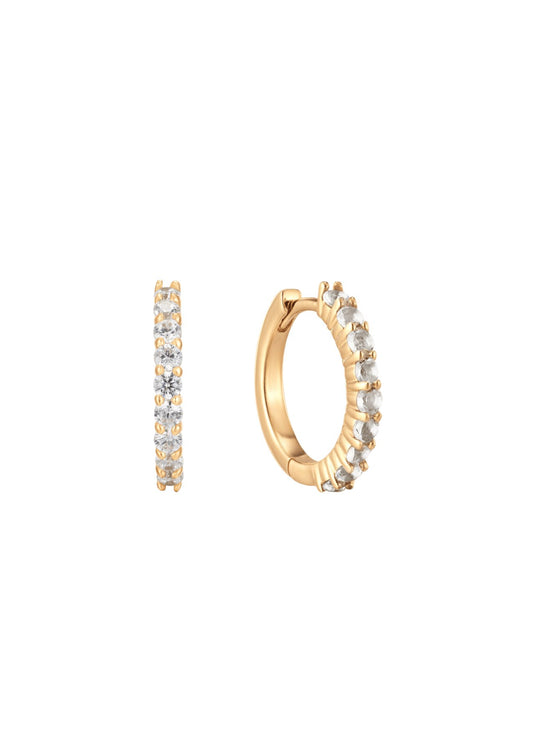 The Matinée Diamond 14ct Solid Gold Huggies - Molten Store