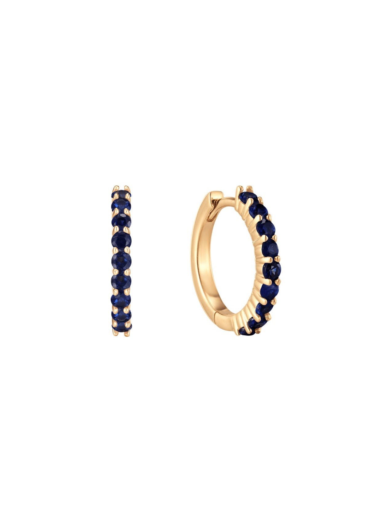 The Midnight Sapphire 14ct Solid Gold Huggies - Molten Store