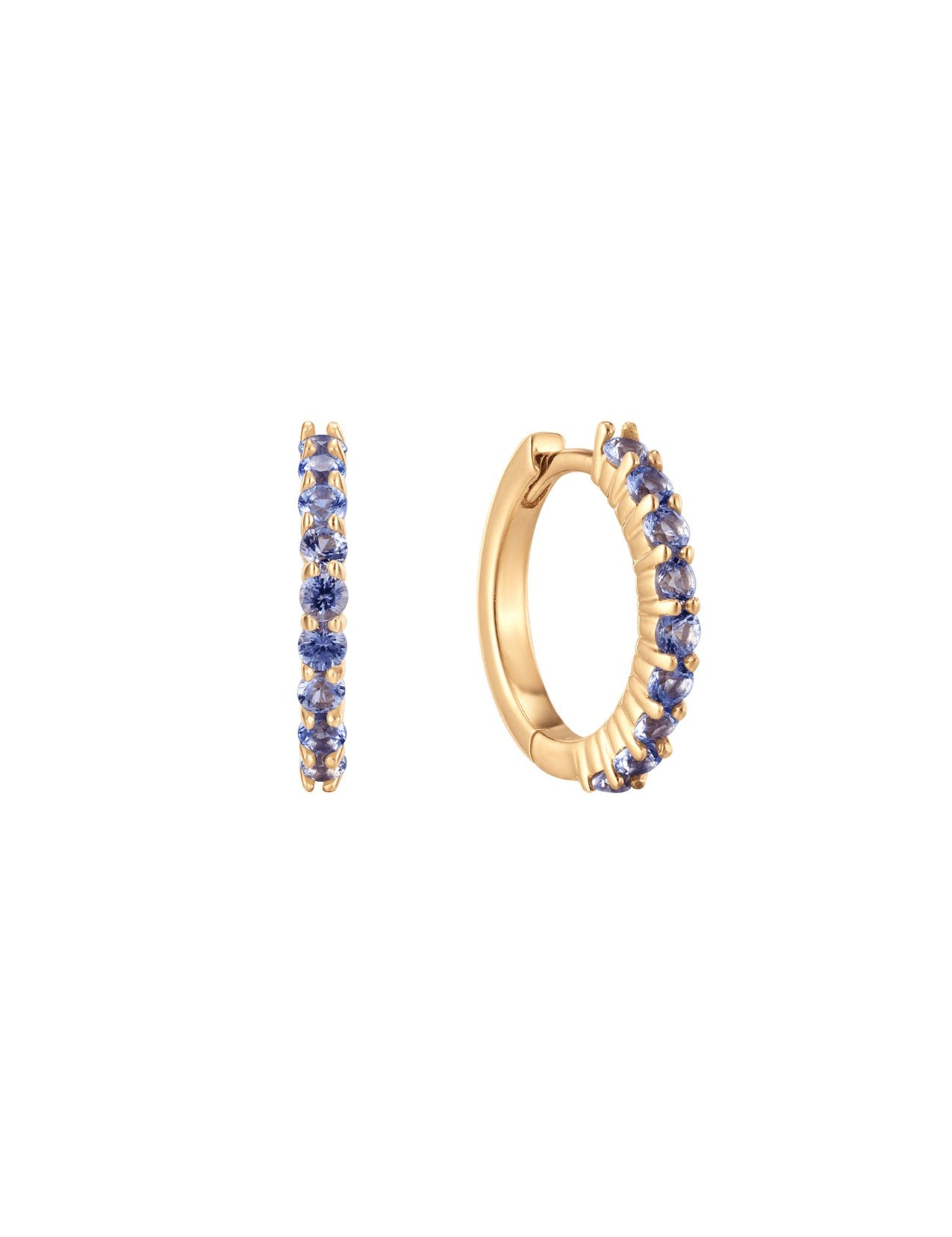 The Midnight Tanzanite 14ct Solid Gold Huggies - Molten Store