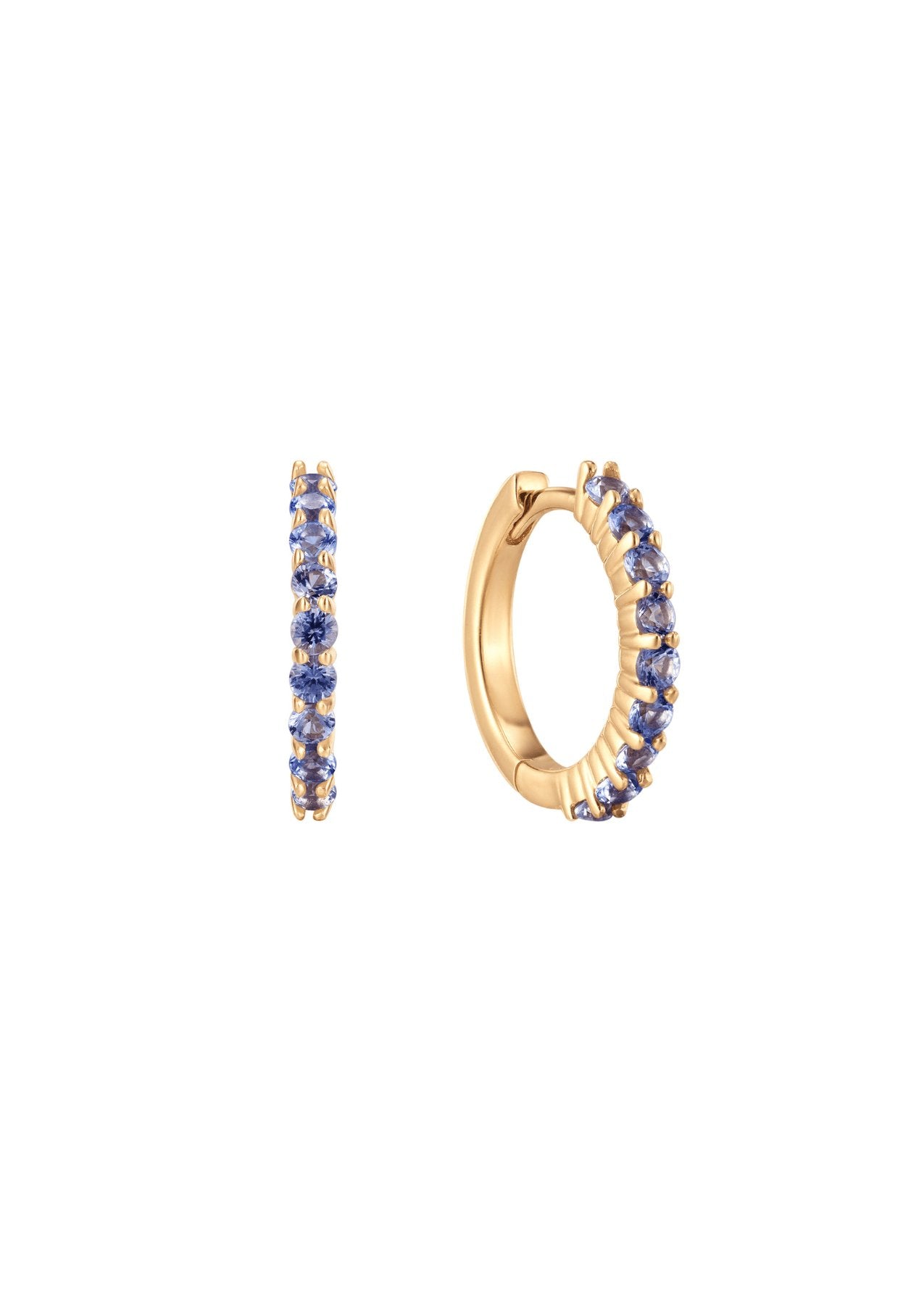 The Midnight Tanzanite 14ct Solid Gold Huggies - Molten Store