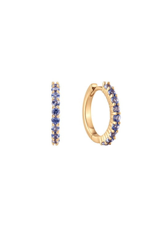 The Midnight Tanzanite 14ct Solid Gold Huggies - Molten Store