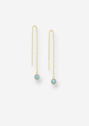 The Mini Aria Amazonite 18ct Gold Vermeil Threader Earrings - Molten Store