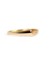 The Mini Compass Diamond 9ct Solid Gold Signet Ring - Molten Store