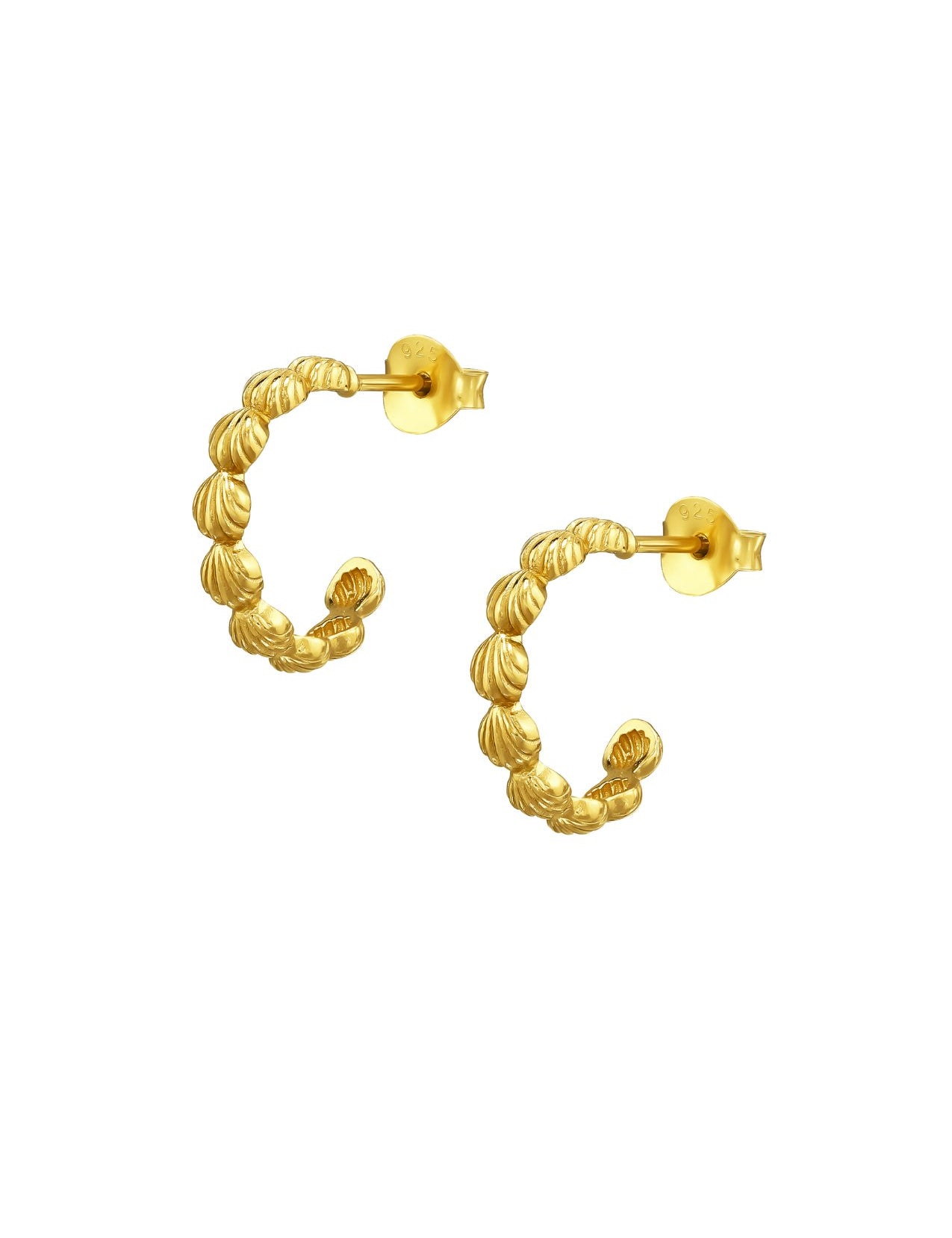 The Mini Seashell 14ct Gold Vermeil Half Hoop Earrings - Molten Store