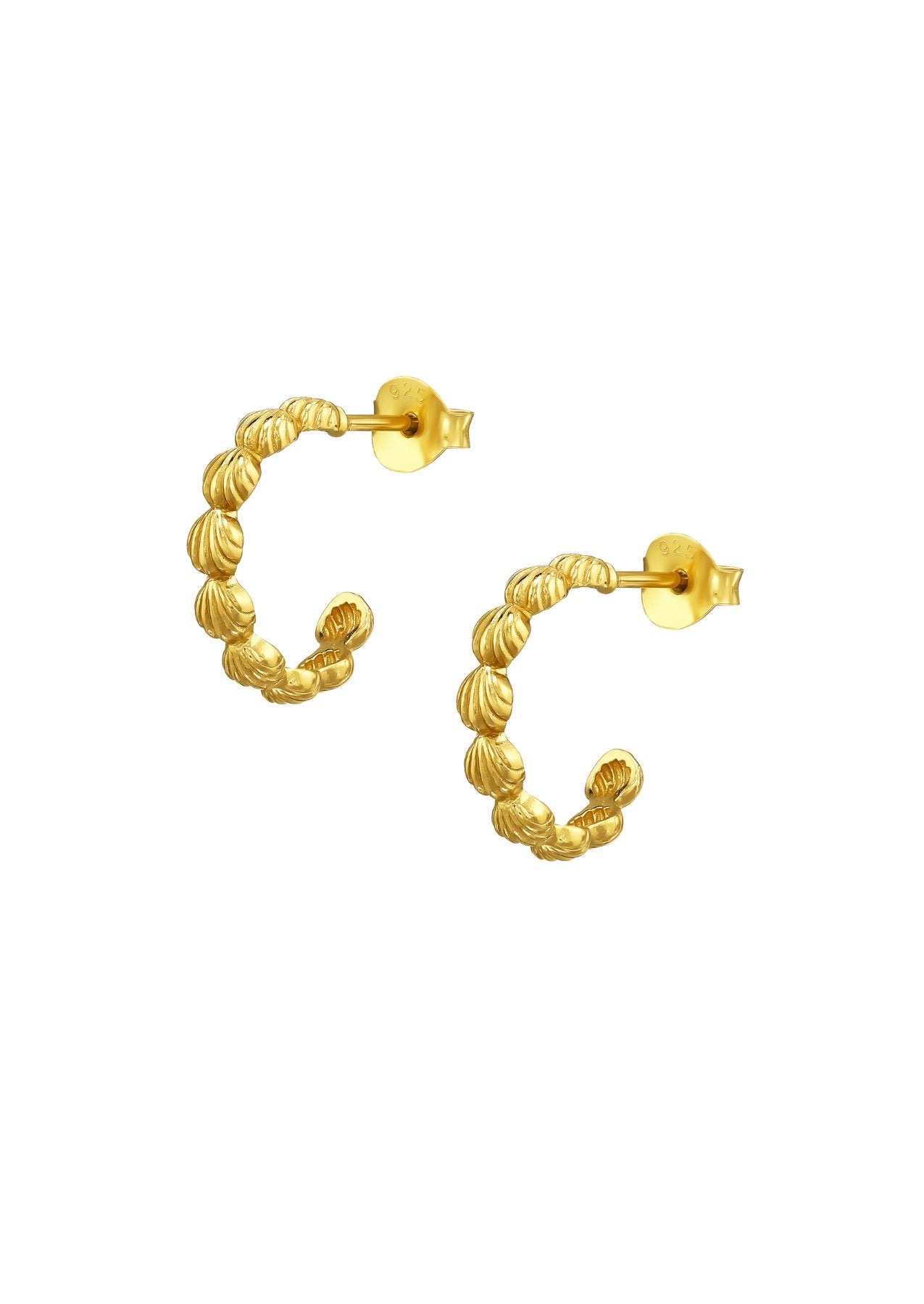 The Mini Seashell 14ct Gold Vermeil Half Hoop Earrings - Molten Store