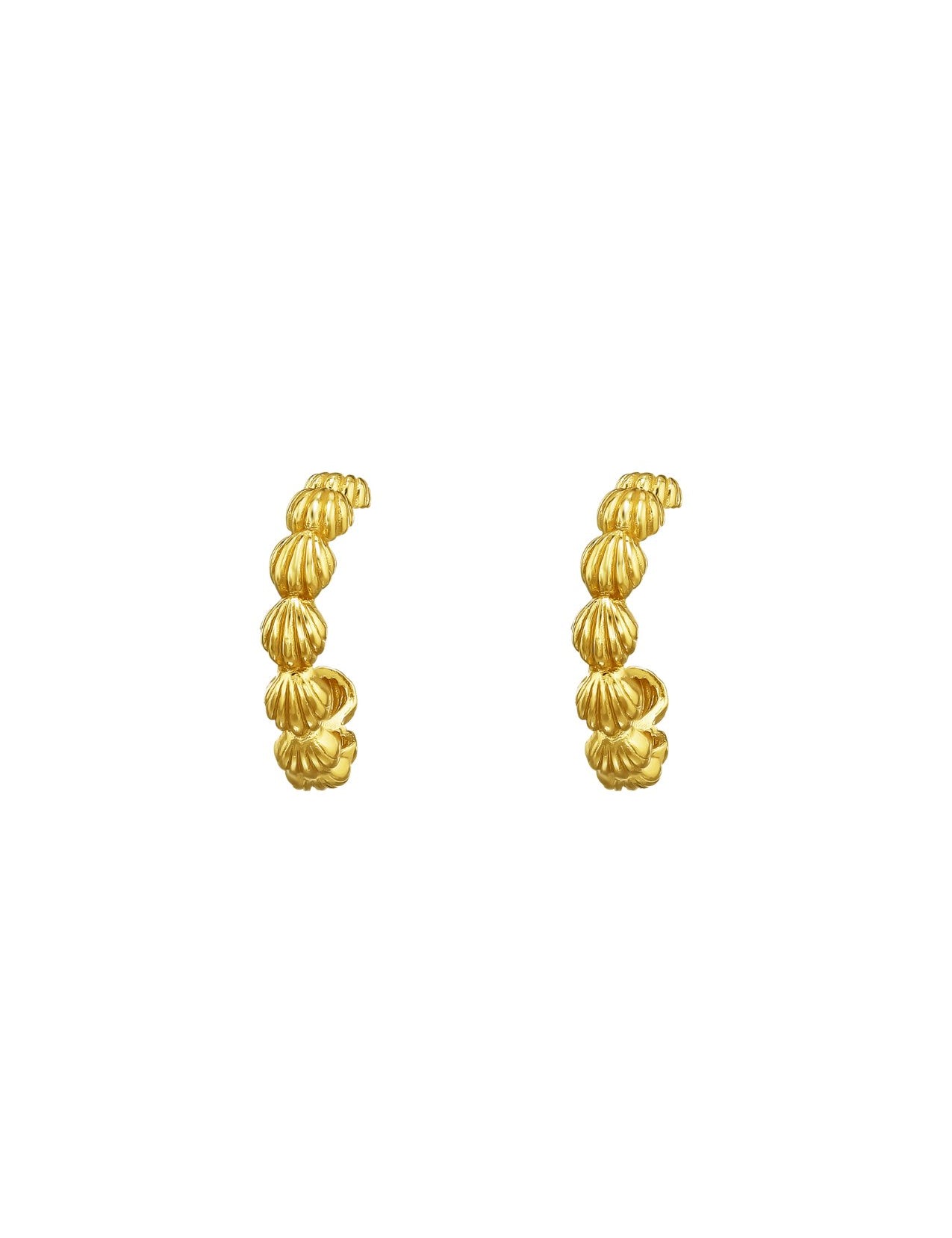 The Mini Seashell 14ct Gold Vermeil Half Hoop Earrings - Molten Store