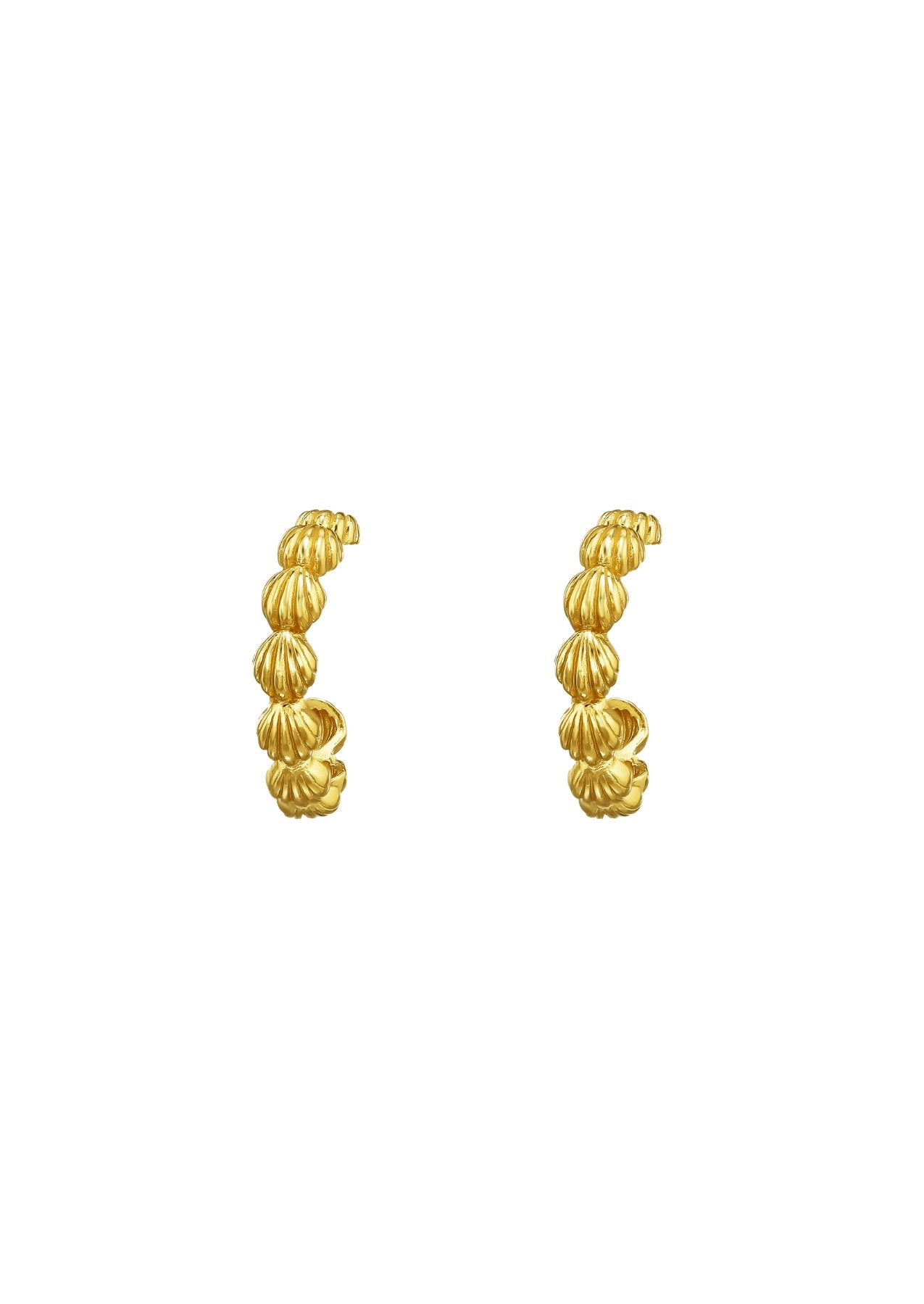 The Mini Seashell 14ct Gold Vermeil Half Hoop Earrings - Molten Store