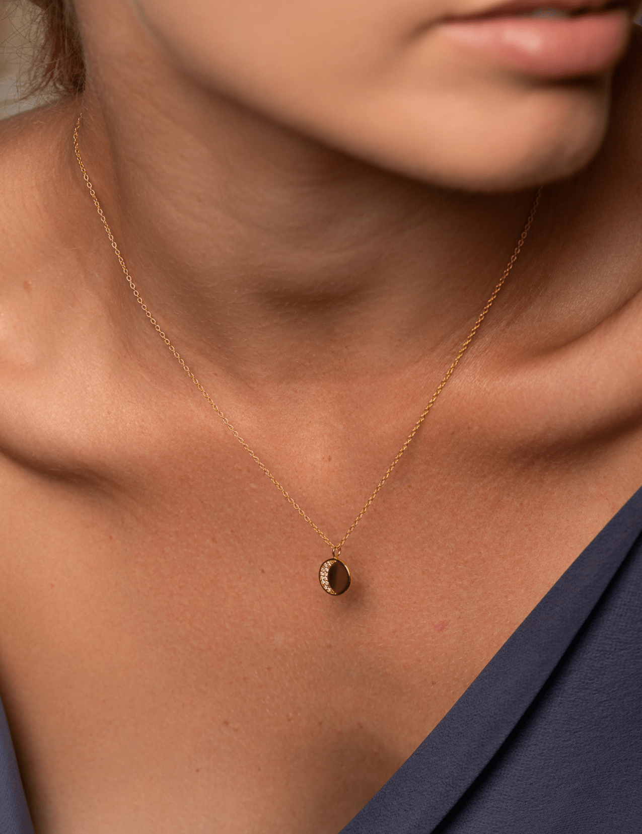 The Moonbeam 14ct Gold Vermeil Pendant Necklace - Molten Store