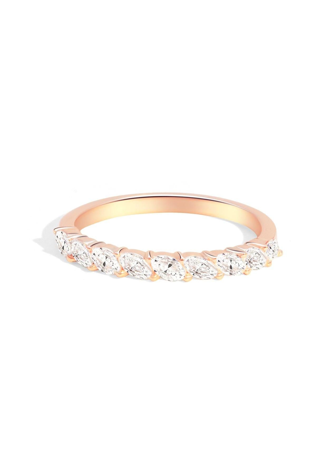 The Muse Rose Gold Diamond Band - Molten Store