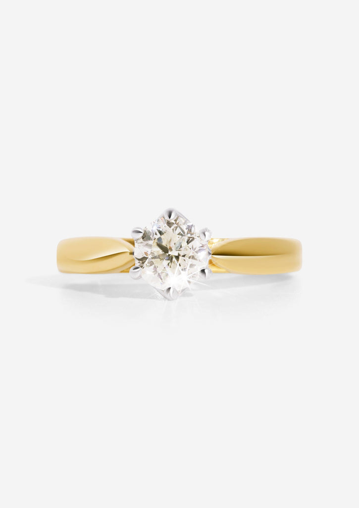 The Novie Vintage Ring with 1.01ct Round Brilliant Cut Diamond - Molten Store