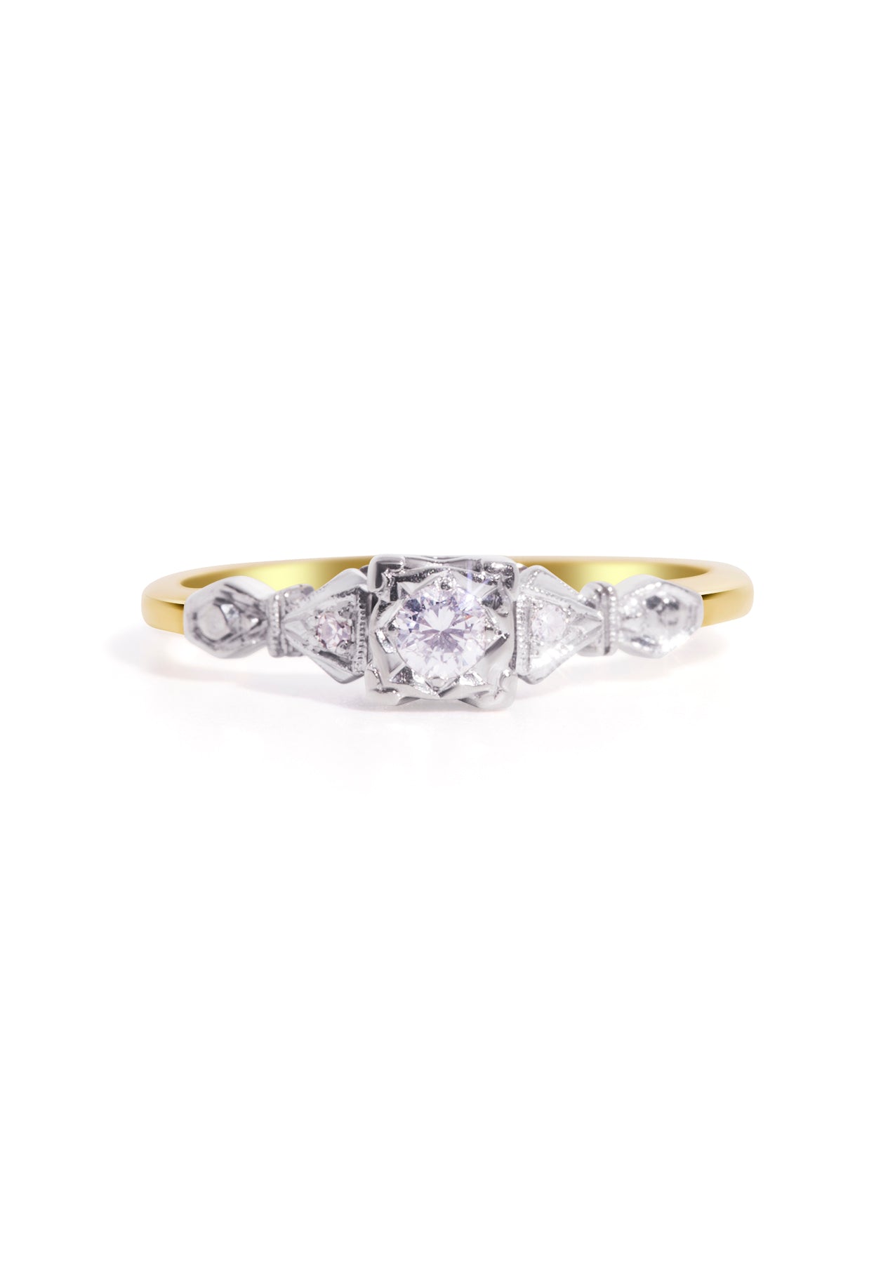 The Odette 18ct Yellow Gold Ring with 0.10ct Round Brilliant Cut Diamond | TDW 0.12ct - Molten Store