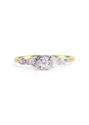 The Odette 18ct Yellow Gold Ring with 0.10ct Round Brilliant Cut Diamond | TDW 0.12ct - Molten Store