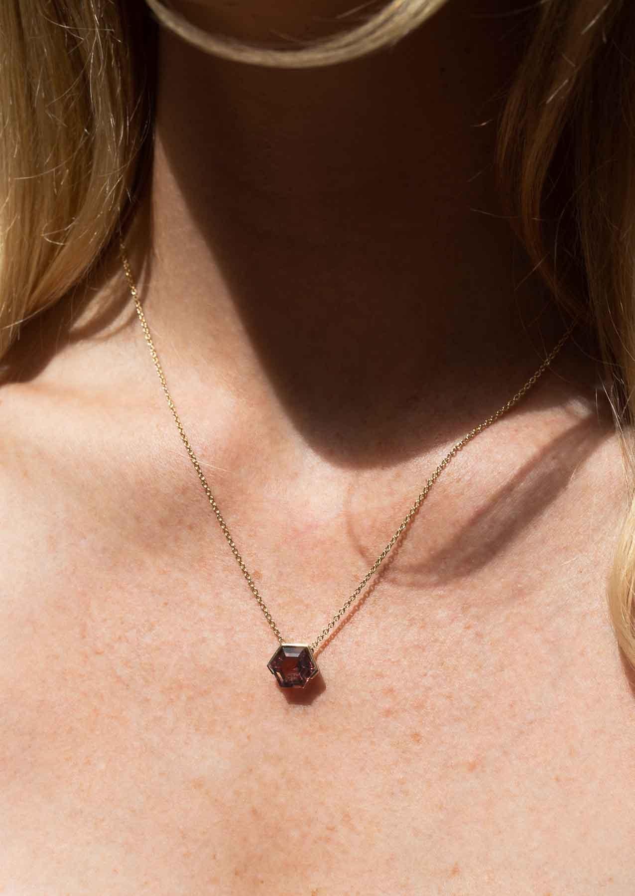 The Ottilie Necklace with 2.85ct Peach Tourmaline - Molten Store