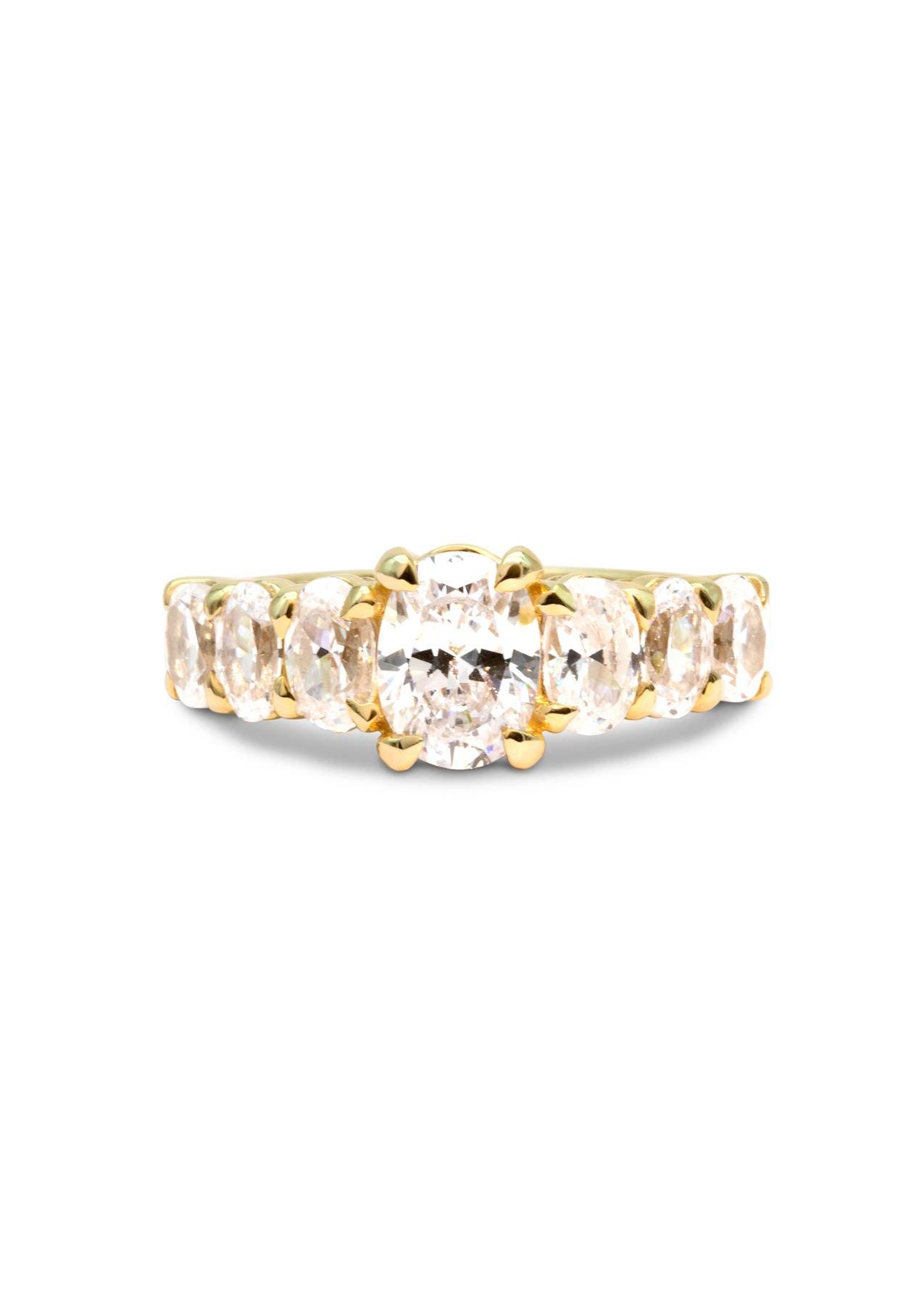 The Oval Banks Yellow Gold Ring Setting - Molten Store