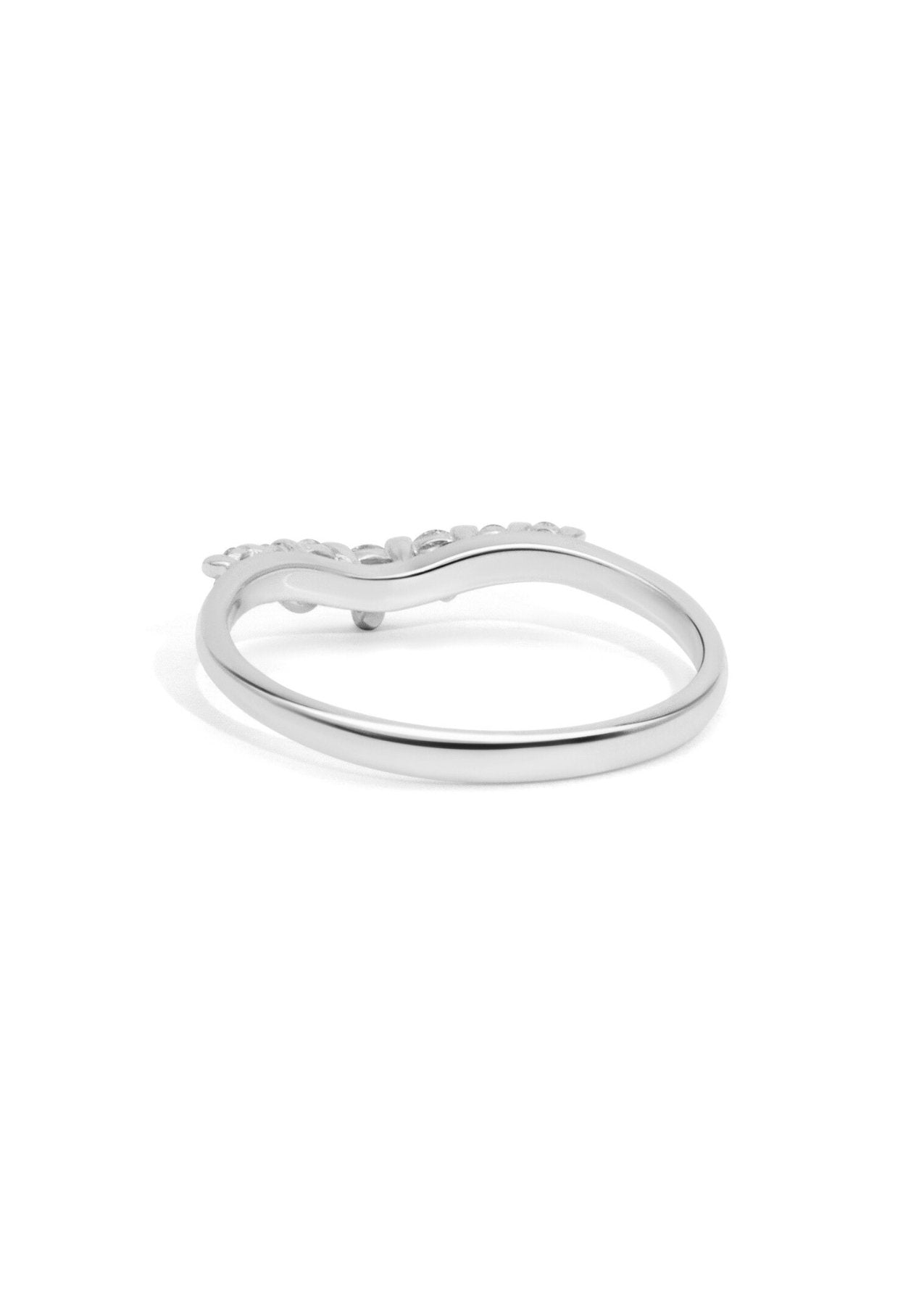 The Petal Diamond Curved Platinum Band - Molten Store