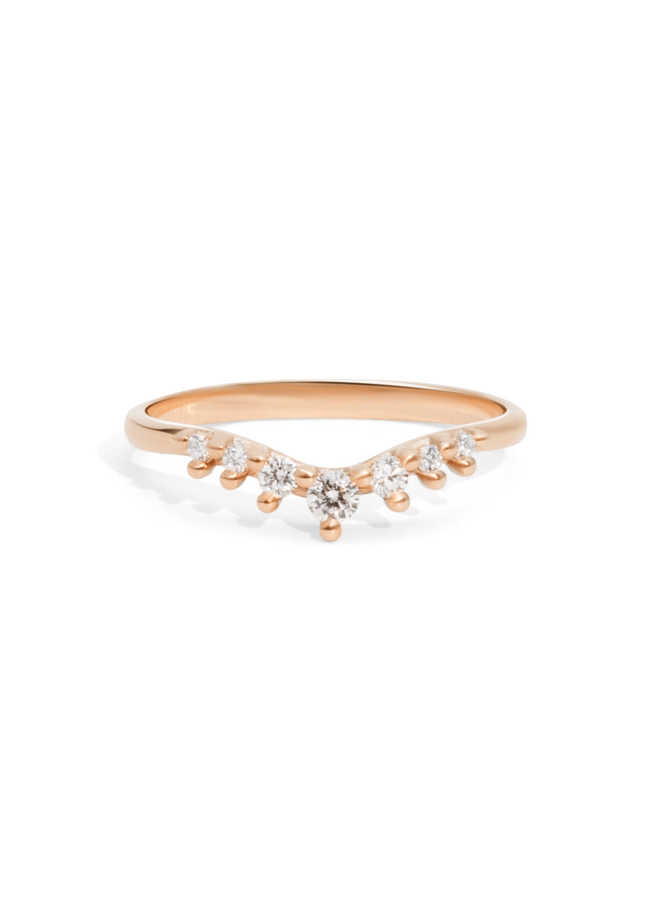 The Petal Diamond Curved Rose Gold Band - Molten Store