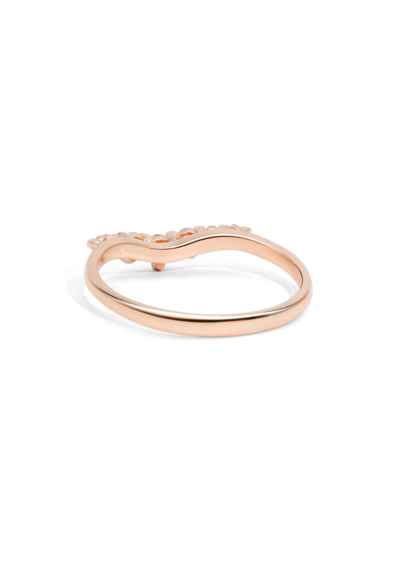 The Petal Diamond Curved Rose Gold Band - Molten Store