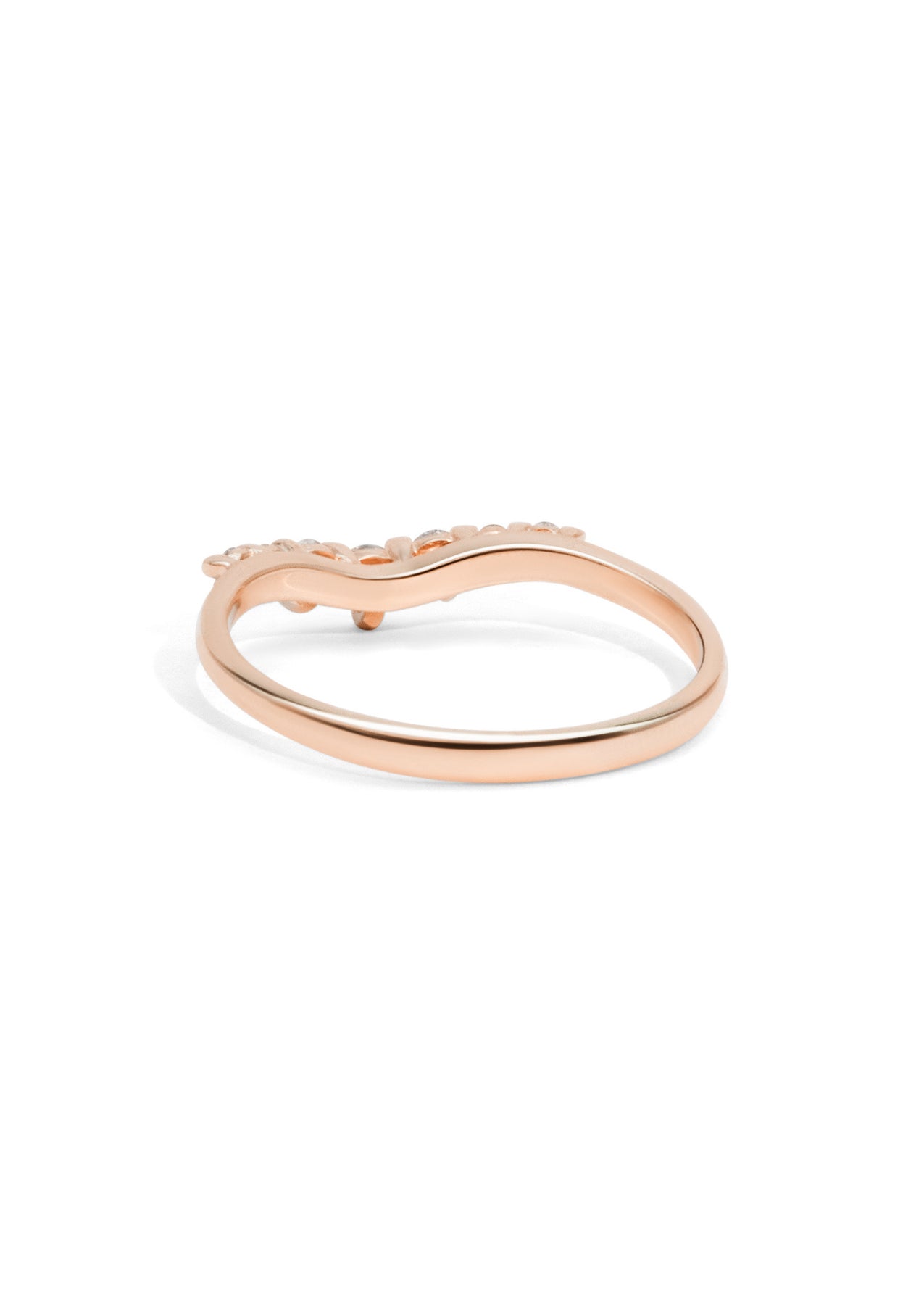 The Petal Diamond Curved Rose Gold Band - Molten Store