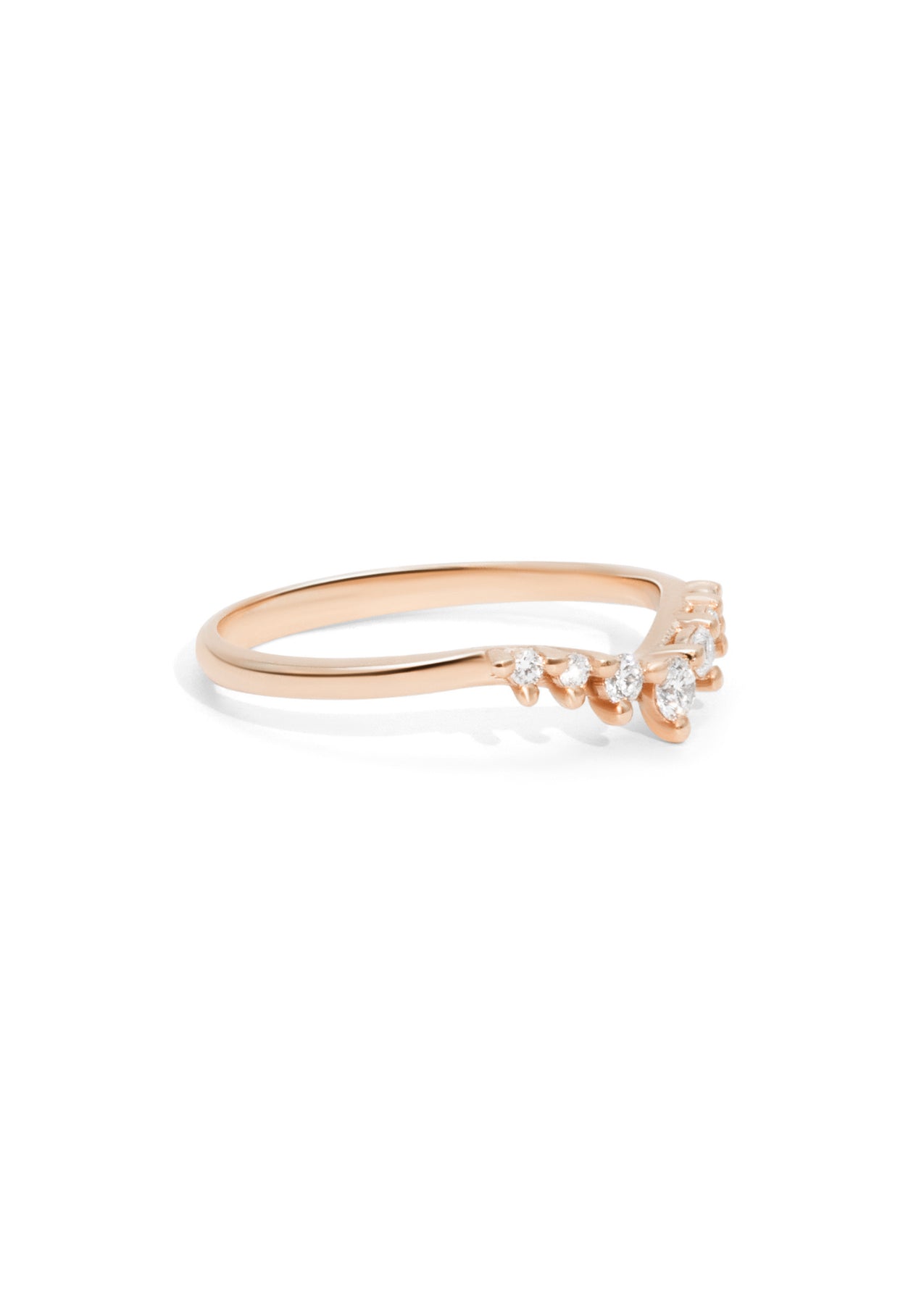 The Petal Diamond Curved Rose Gold Band - Molten Store