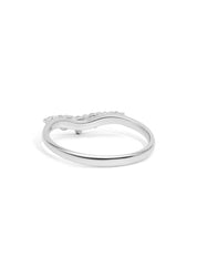 The Petal Diamond Curved White Gold Band - Molten Store