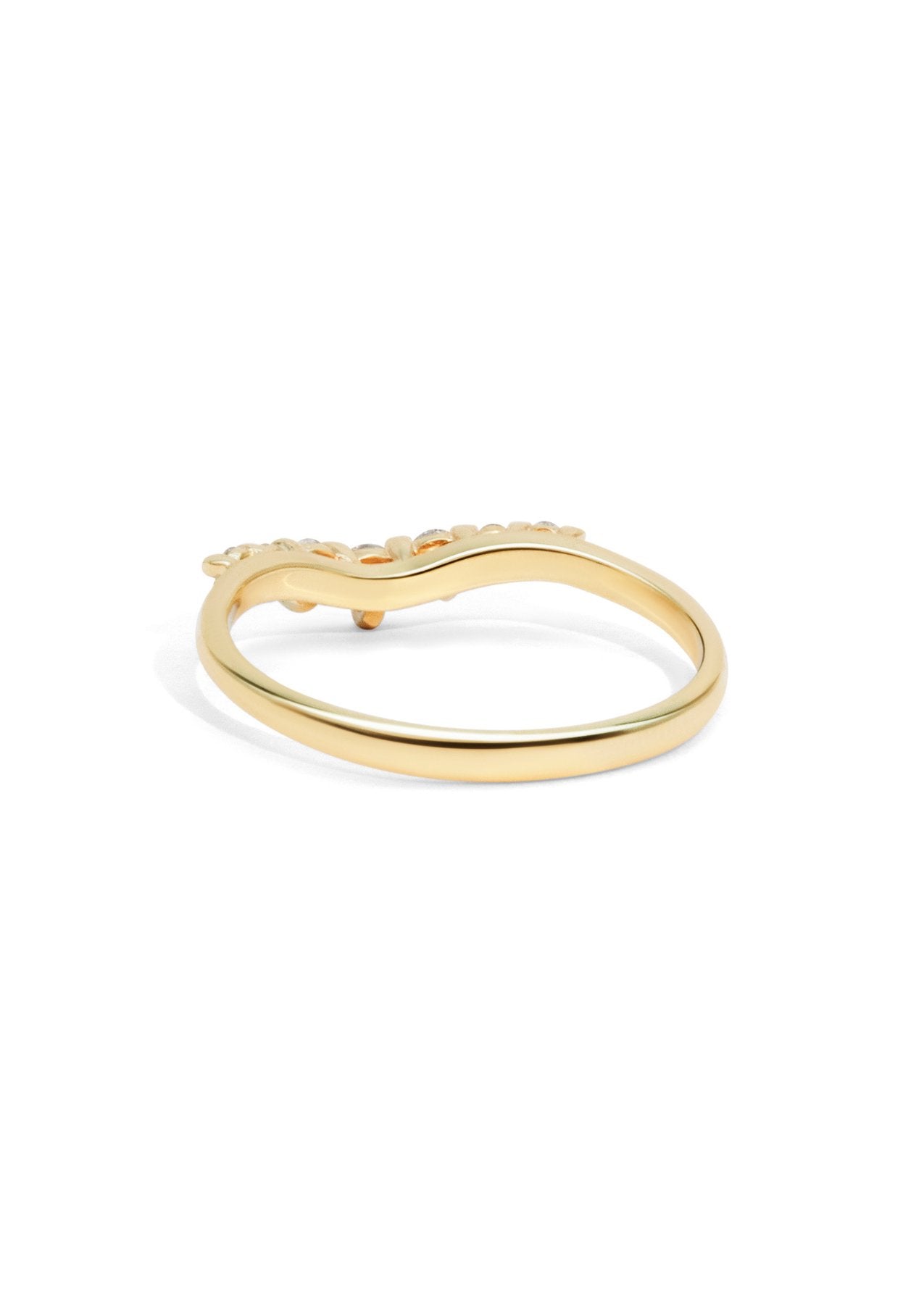 The Petal Diamond Curved Yellow Gold Band - Molten Store