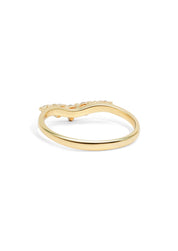 The Petal Diamond Curved Yellow Gold Band - Molten Store