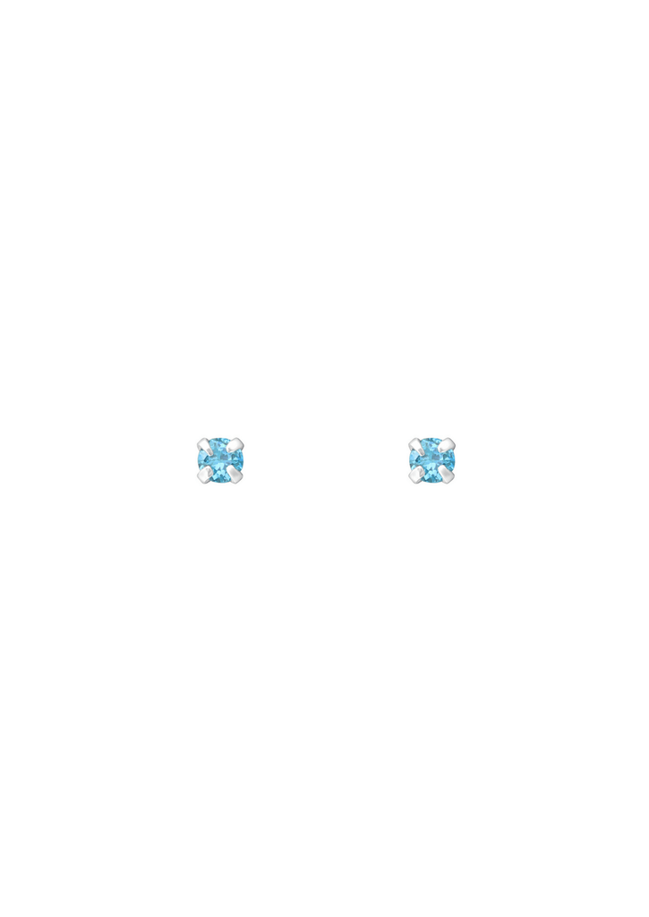 The Petite Fête Aquamarine Silver Stud Earrings - Molten Store