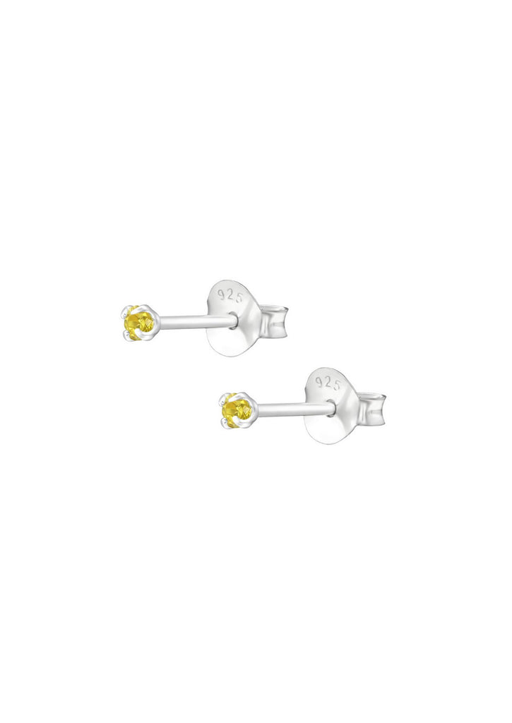 The Petite Fête Citrine Silver Stud Earrings - Molten Store