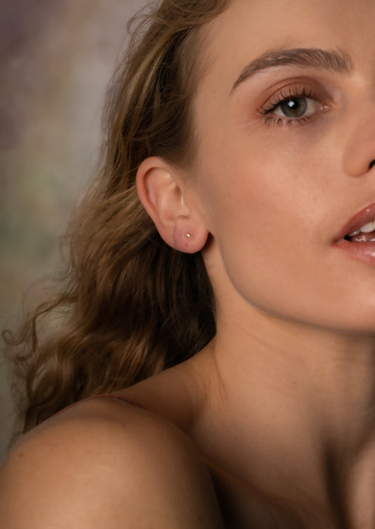 The Petite Fête Citrine Silver Stud Earrings - Molten Store