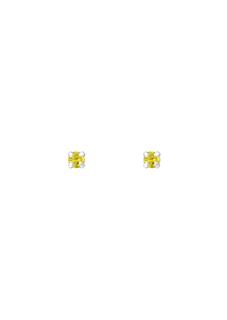 The Petite Fête Citrine Silver Stud Earrings - Molten Store