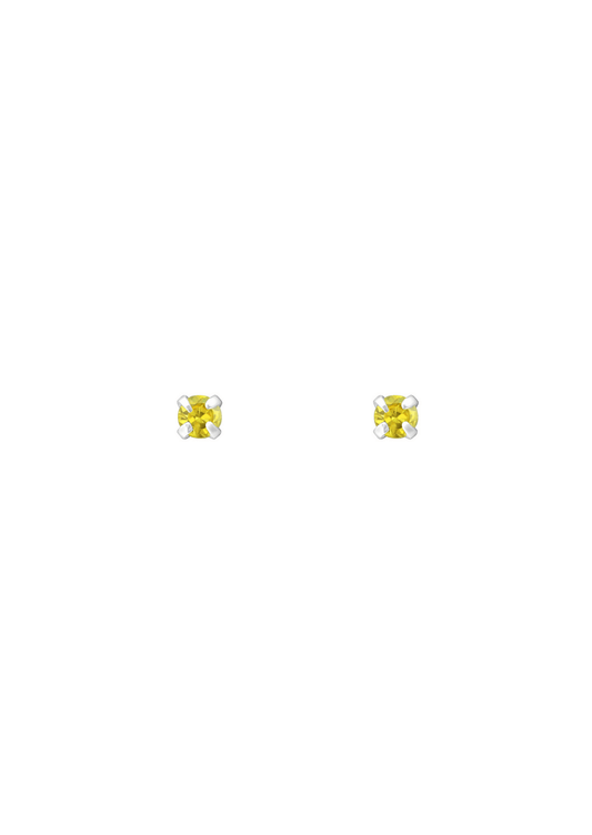 The Petite Fête Citrine Silver Stud Earrings - Molten Store