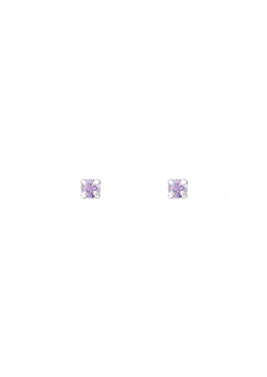 The Petite Fête Light Amethyst Silver Stud Earrings - Molten Store