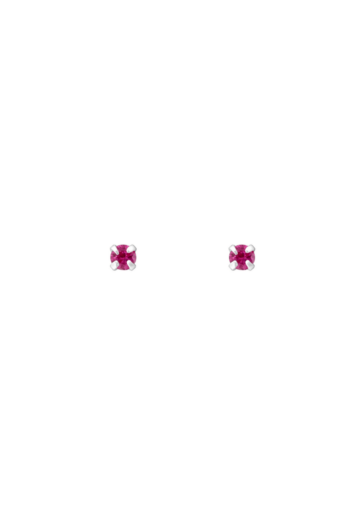 The Petite Fête Ruby Silver Stud Earrings - Molten Store