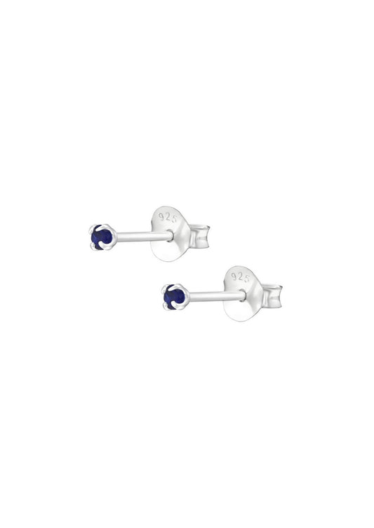 The Petite Fête Sapphire Silver Stud Earrings - Molten Store