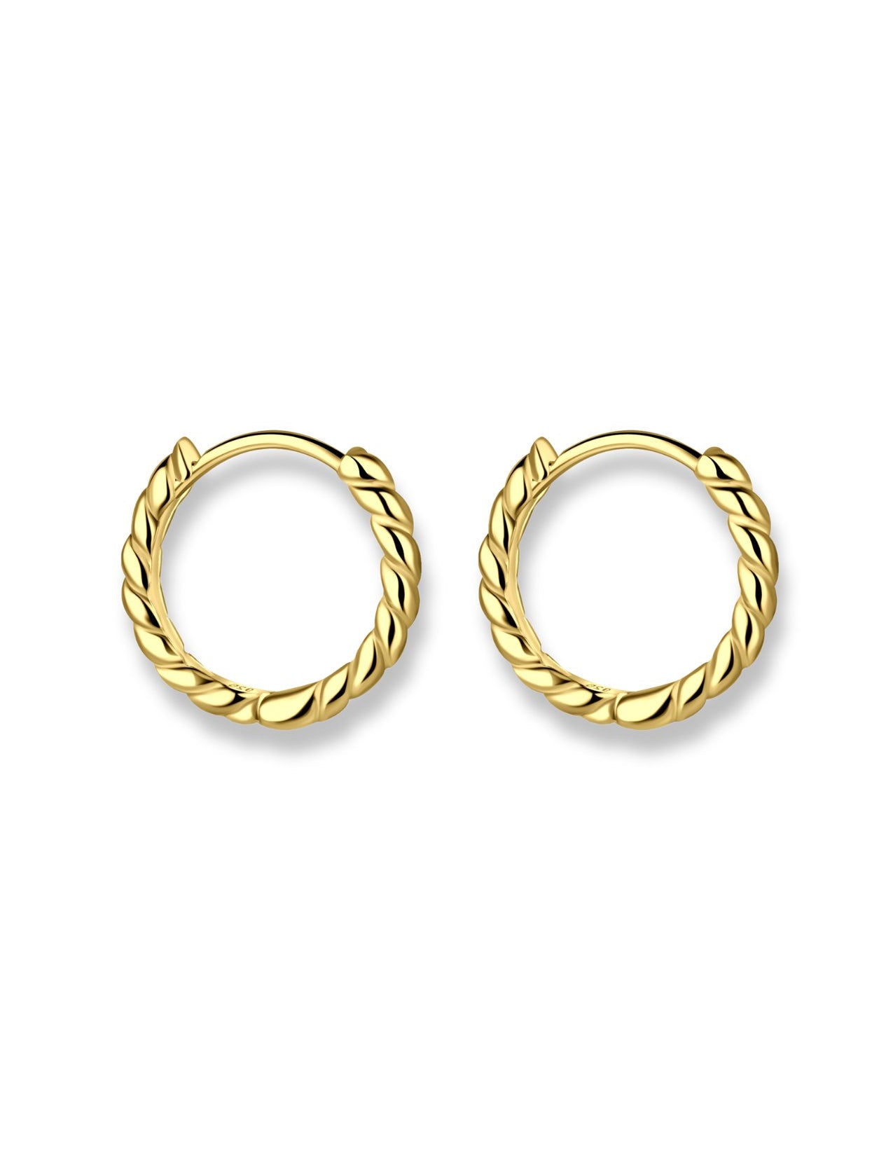 The Petite Twist 14ct Gold Vermeil Hoop Earrings - Molten Store