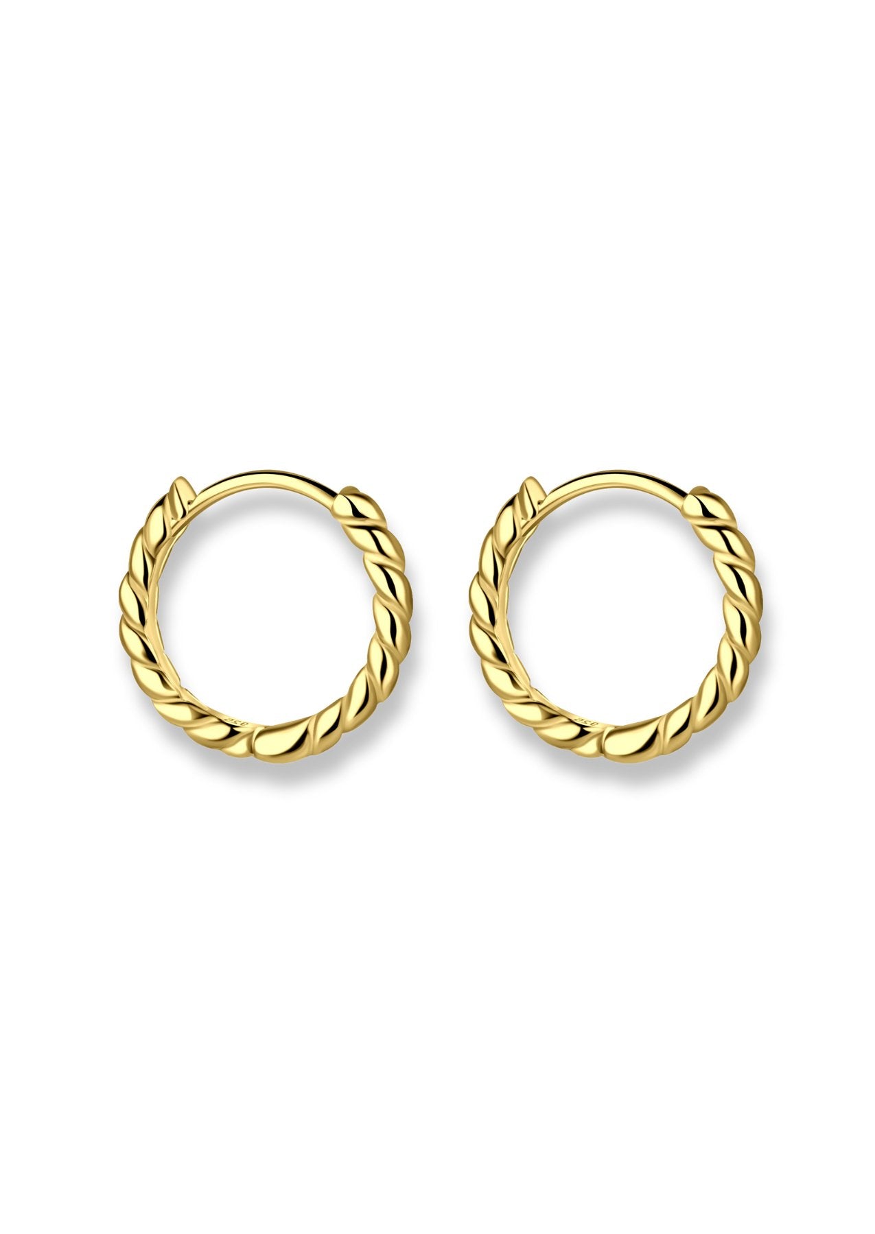 The Petite Twist 14ct Gold Vermeil Hoop Earrings - Molten Store