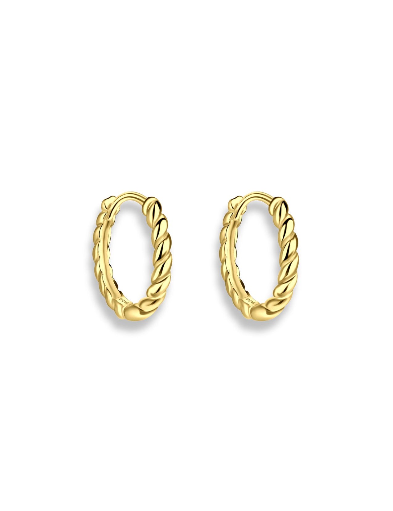 The Petite Twist 14ct Gold Vermeil Hoop Earrings - Molten Store