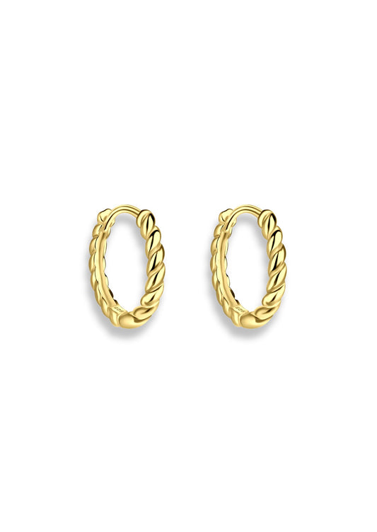 The Petite Twist 14ct Gold Vermeil Hoop Earrings - Molten Store