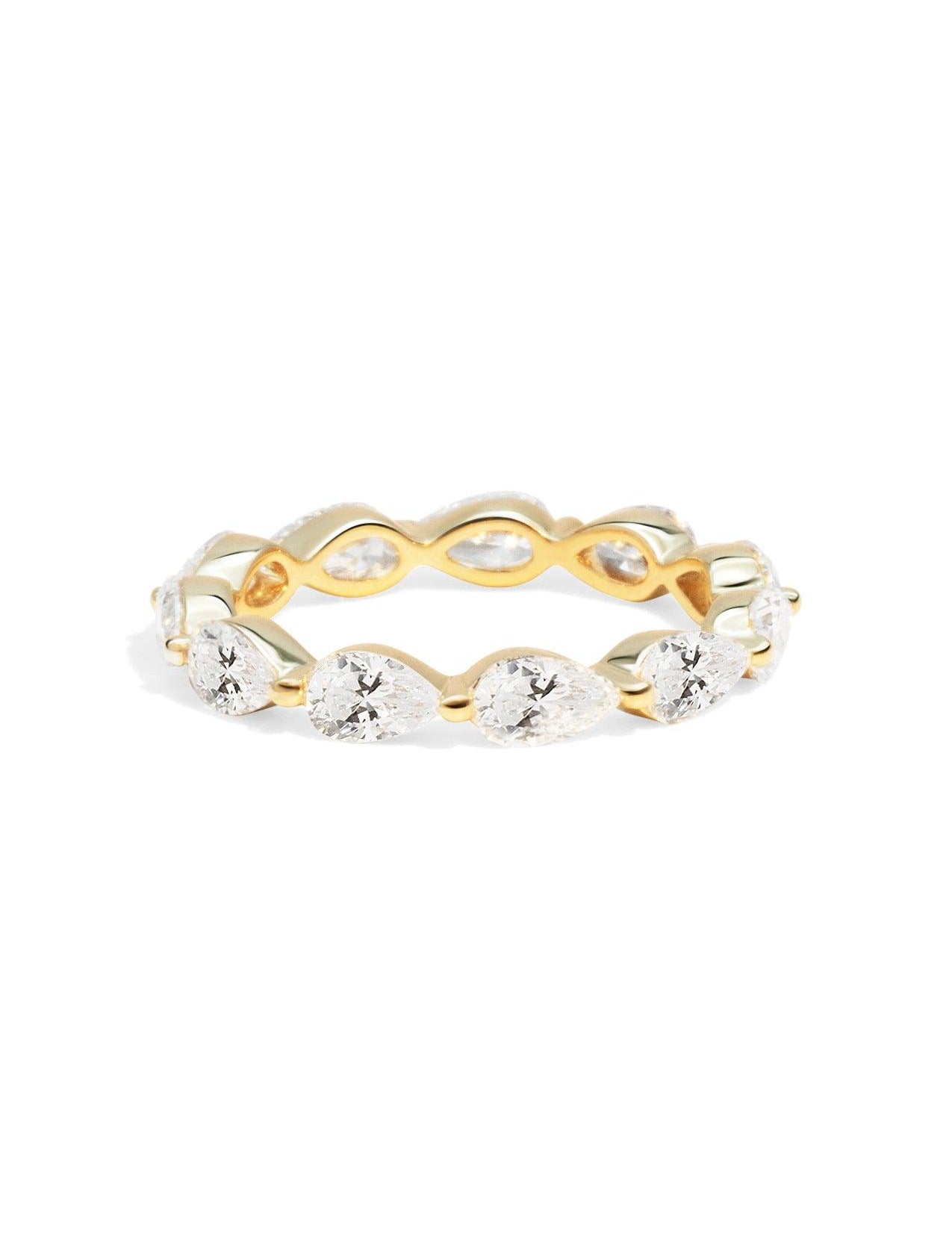 The Pirouette 9ct Yellow Gold Cultured Diamond Band - Molten Store