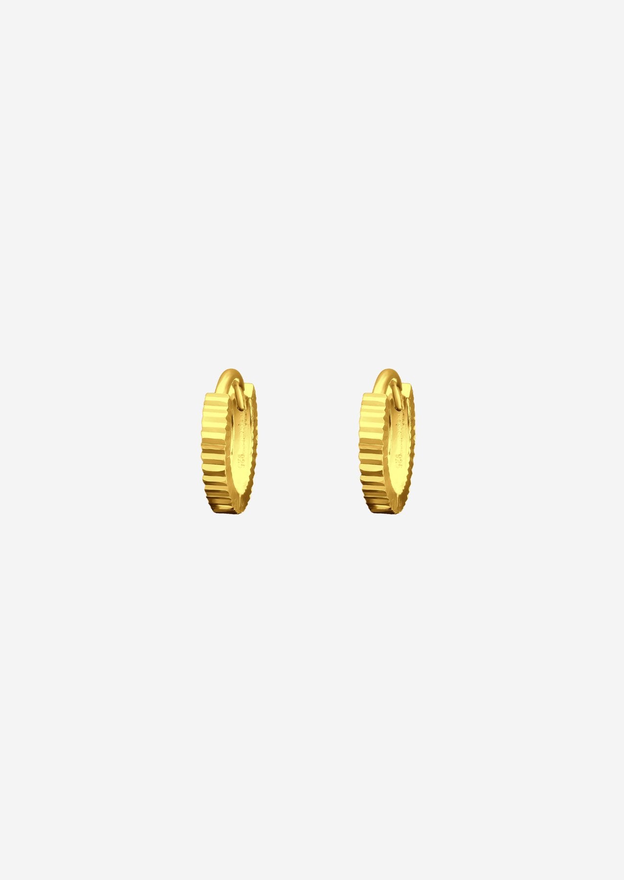 The Pleat 14ct Gold Vermeil Huggie Earrings - Molten Store