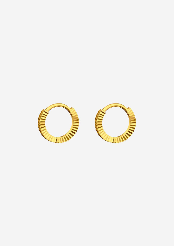 The Pleat 14ct Gold Vermeil Huggie Earrings - Molten Store