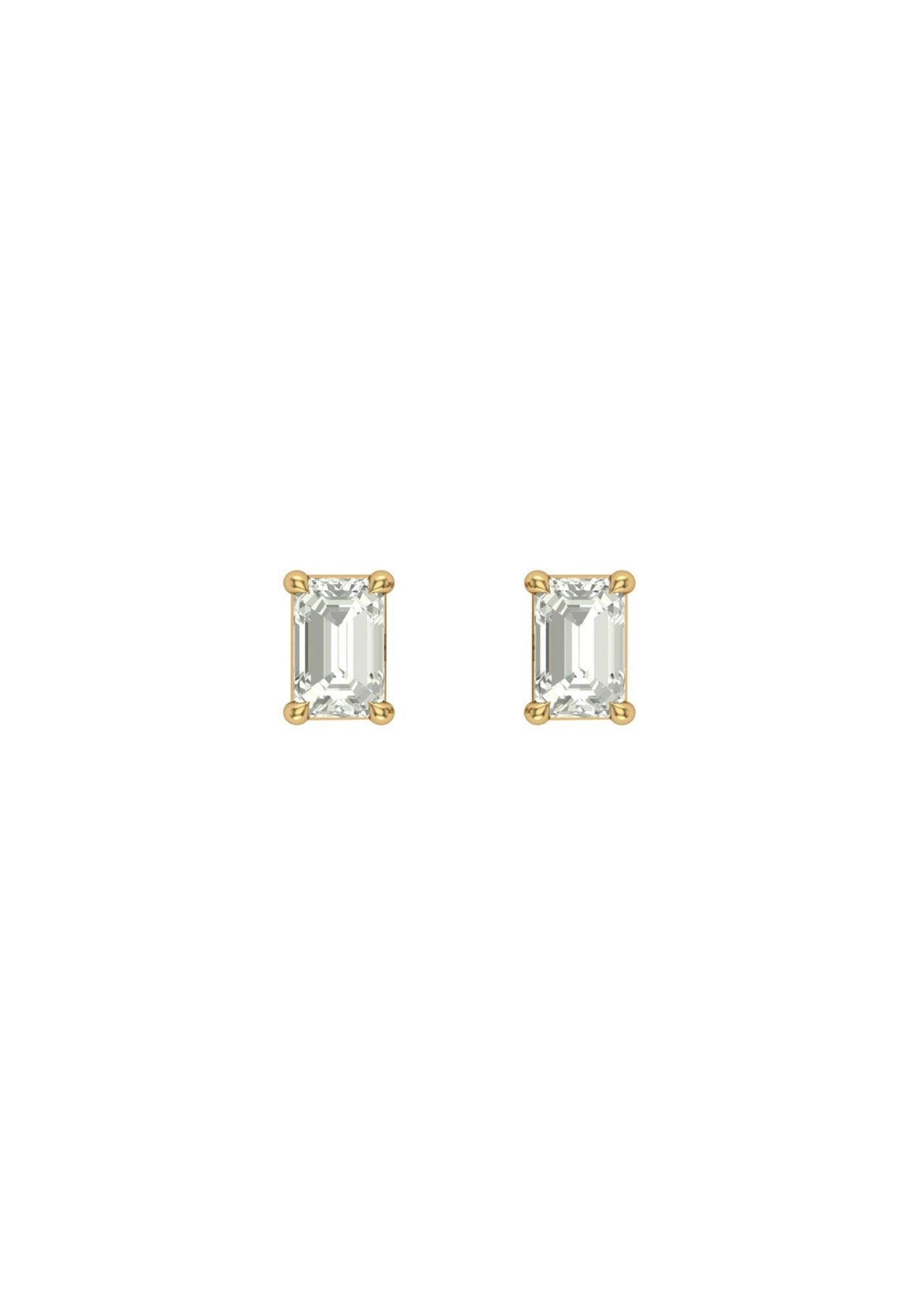 The Poe 0.6ct Emerald Cultured Diamond 10ct Solid Gold Earrings - Molten Store