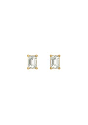 The Poe 0.6ct Emerald Cultured Diamond 10ct Solid Gold Earrings - Molten Store