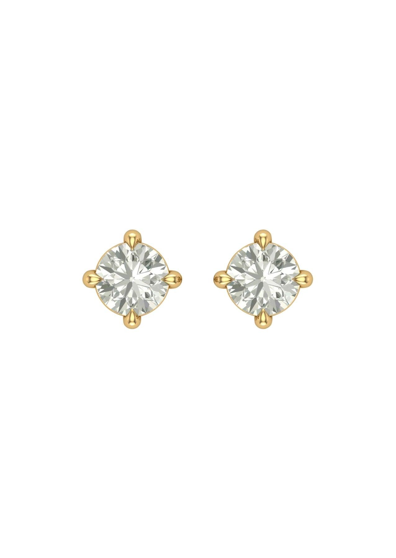 The Poe 0.6ct Round Cultured Diamond 10ct Solid Gold Earrings - Molten Store