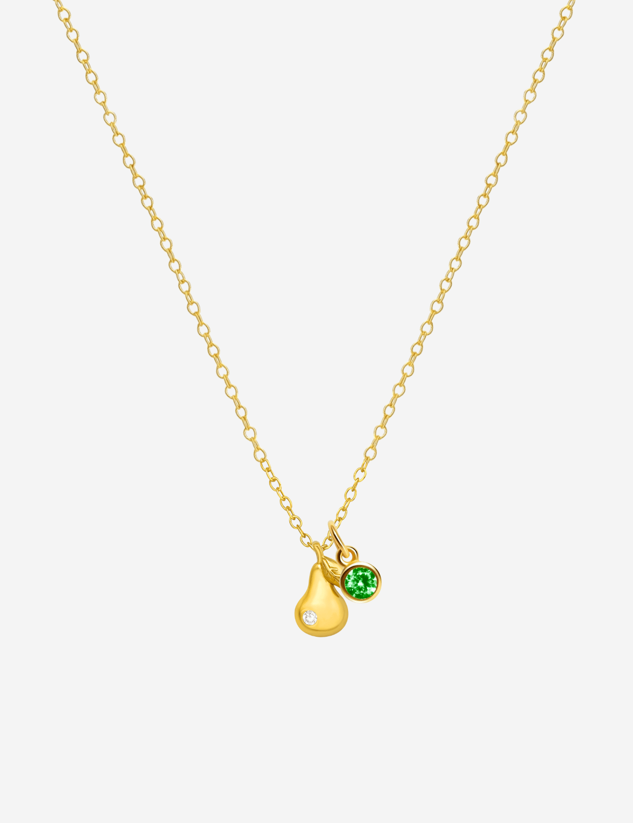 The Poire 14ct Gold Vermeil Pendant Necklace with Birthstone Charm - Molten Store