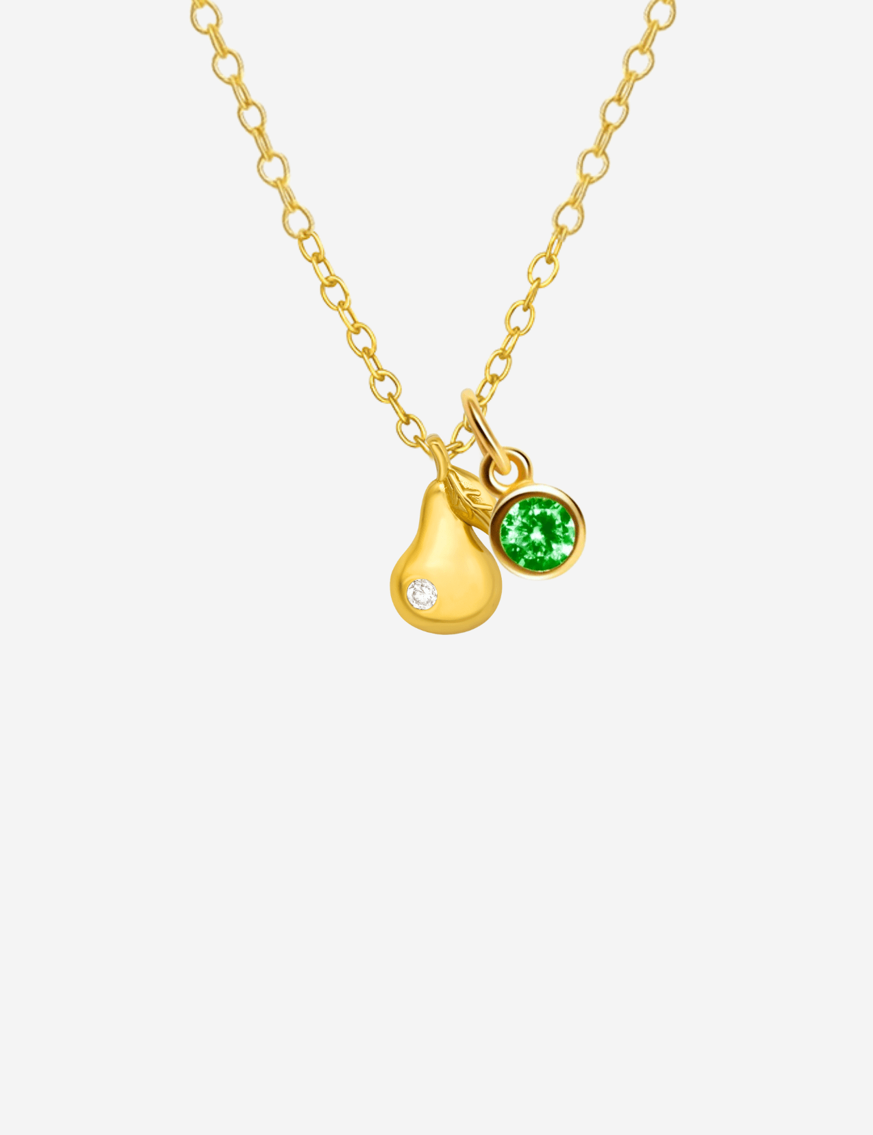 The Poire 14ct Gold Vermeil Pendant Necklace with Birthstone Charm - Molten Store