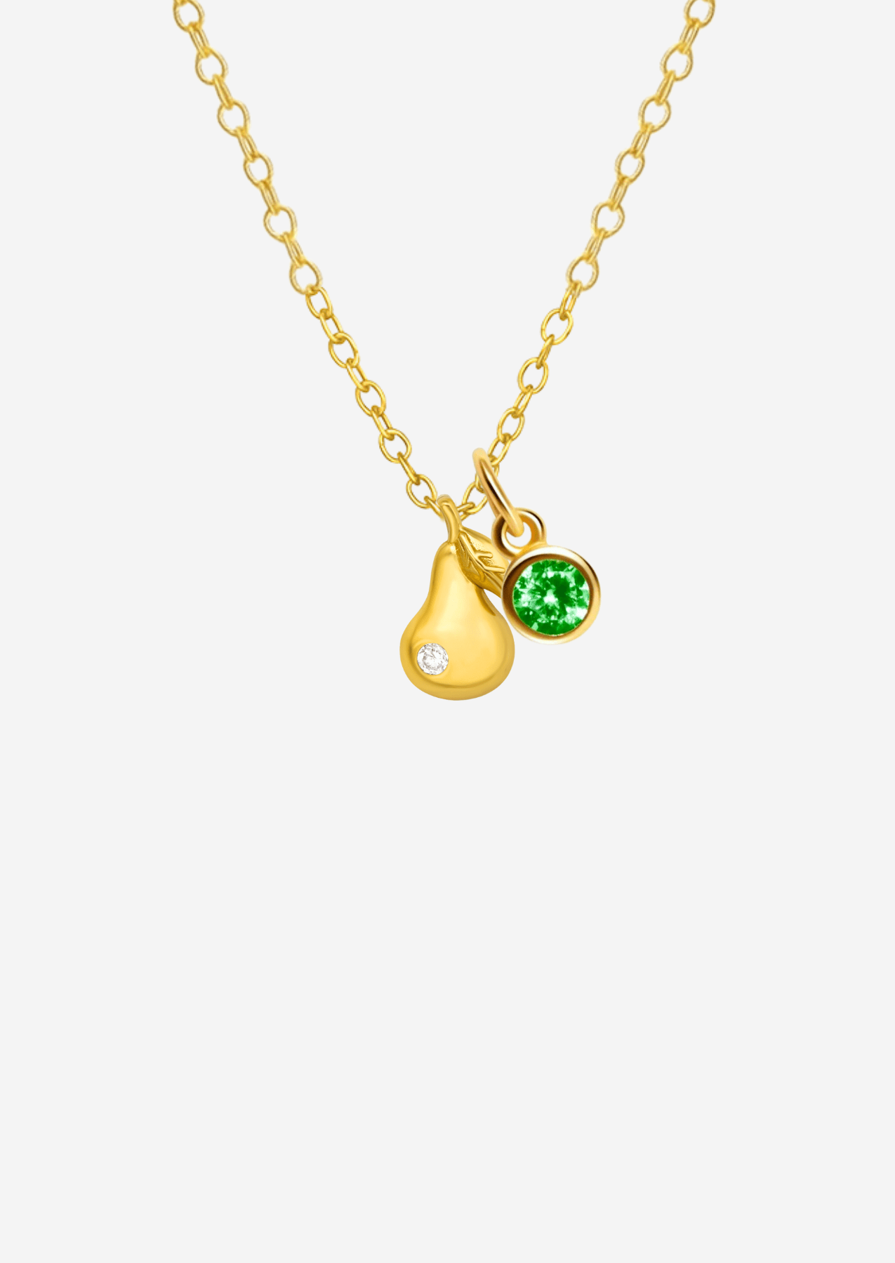 The Poire 14ct Gold Vermeil Pendant Necklace with Birthstone Charm - Molten Store