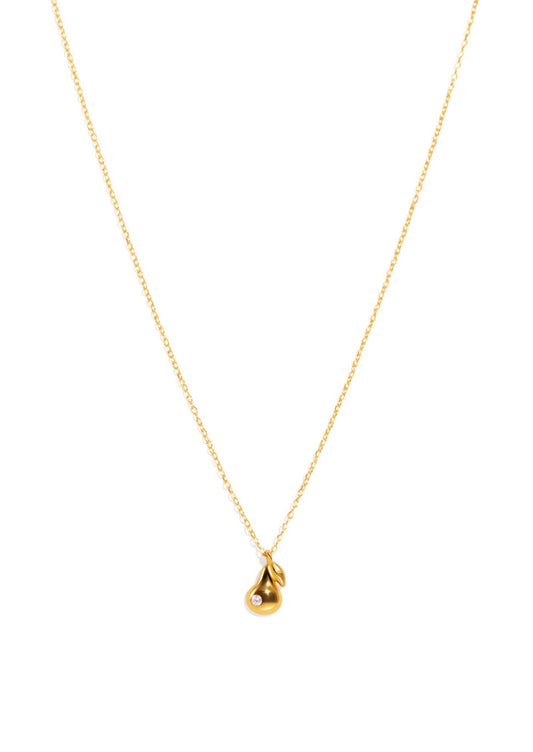 The Poire Gold Vermeil Pendant Necklace - Molten Store